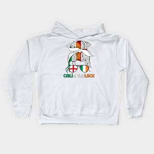 Cailín gaeilge Irish Girl Ireland England Flag Éireann Girls Kids Hoodie